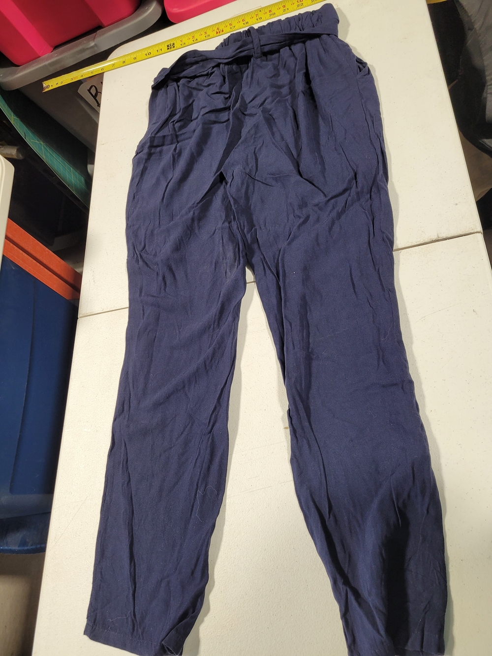 Maurices Navy Blue Paperbag Waist Jogger Pants - Picture 3 of 3